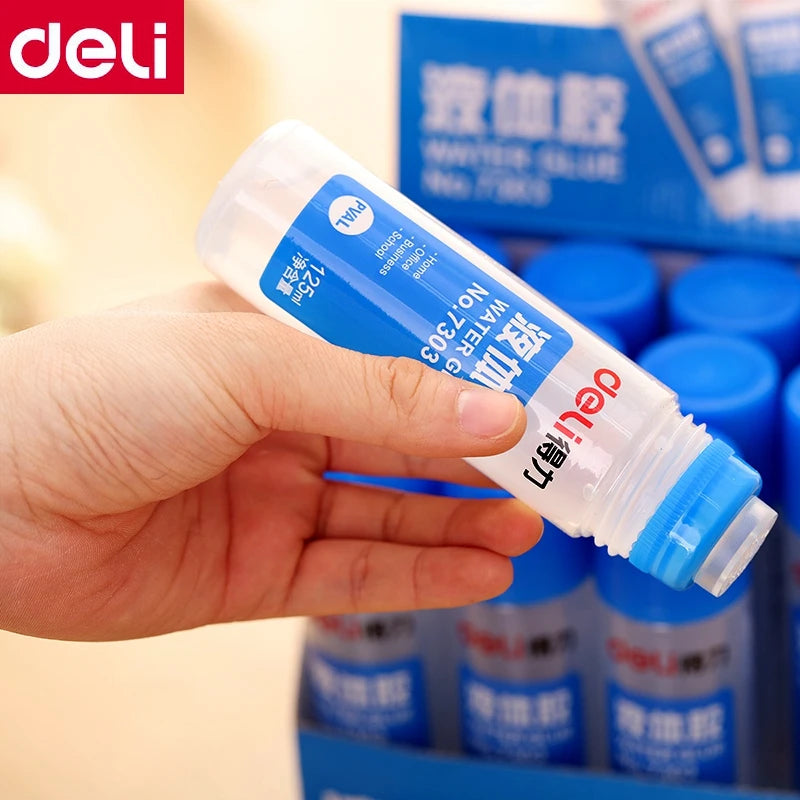 1PCS Deli 7303 Water Glue 125ml PVAL Liquid Glue Office Home School Water Glue