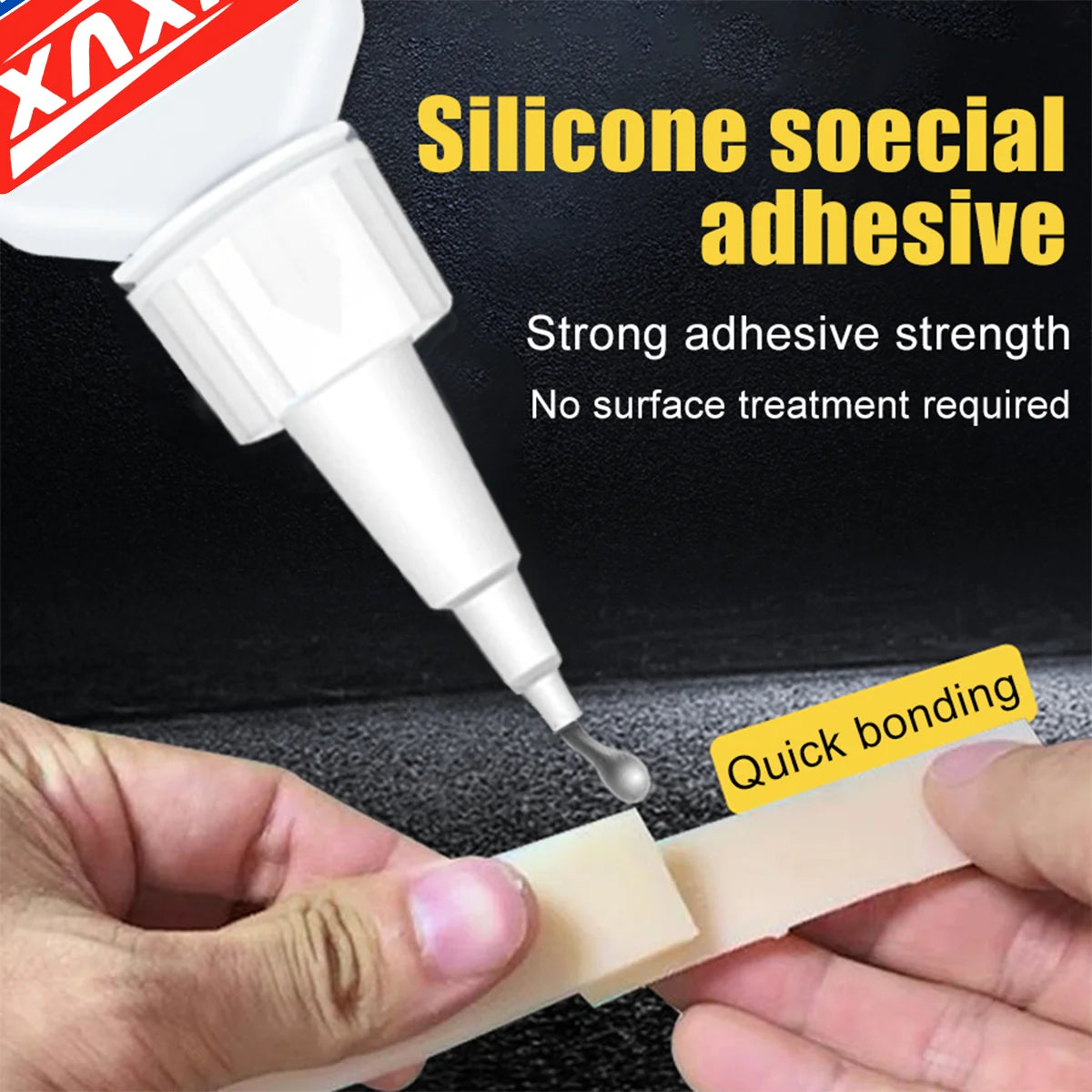 414/480 Rubber Adhesive Glue Flexible Instant Tire Repair Black Glue  Cyanoacrylate Adhesive Super Strong Wear-resistant Non-corrosive Adhesive Instant Bond Leather 20g.