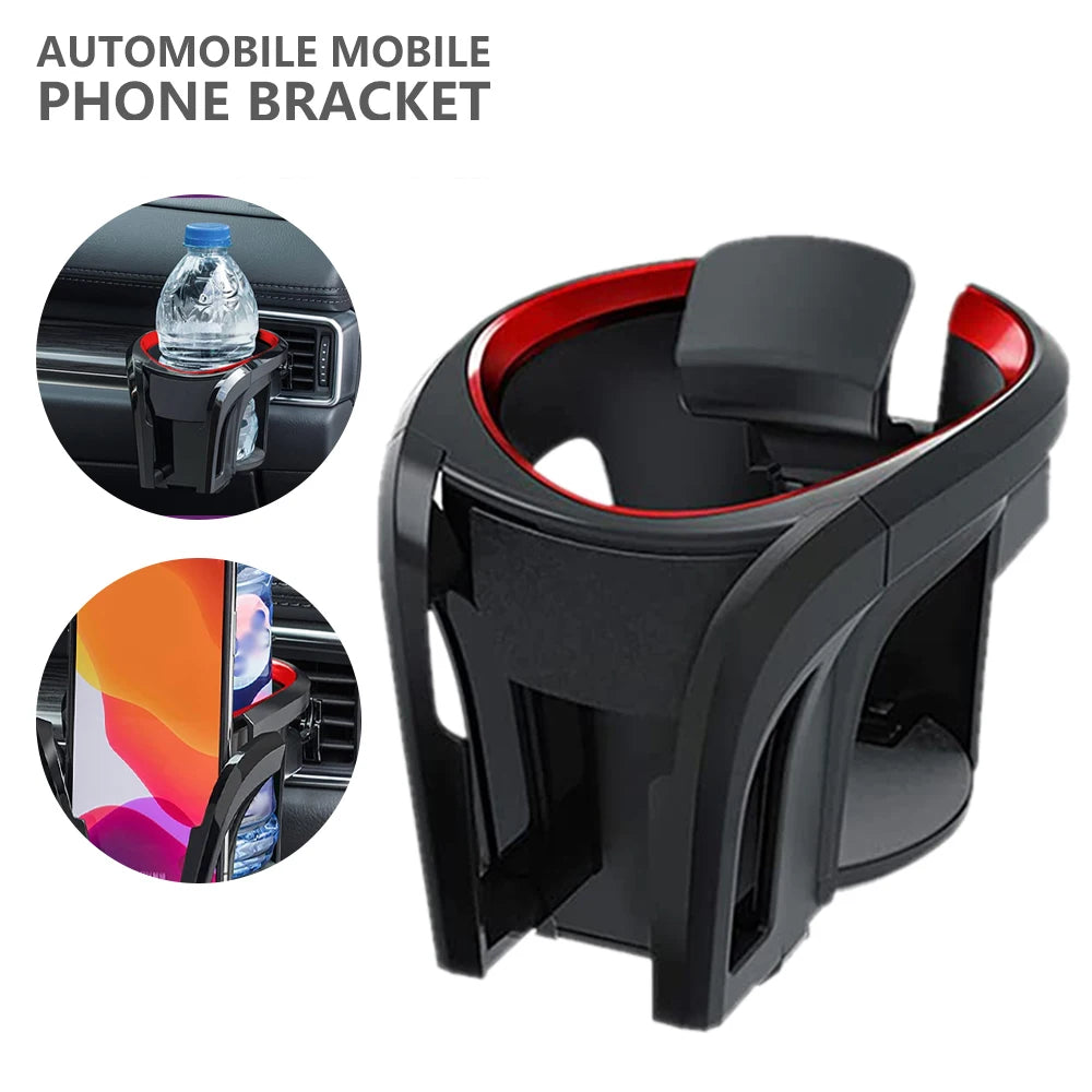 Car Cup Holder Air Vent Outlet 2 in 1 Coffee Bottle Holder and Car Phone Mount Universal Accessories Cups Car Vents Cup Rack