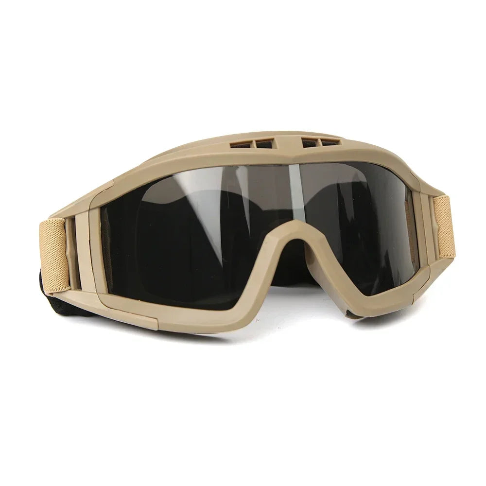 Airsoft Tactical Goggles 1/3 Lens Windproof Dustproof Shooting Motocross Motorcycle Mountaineering Glasses Safe Protection