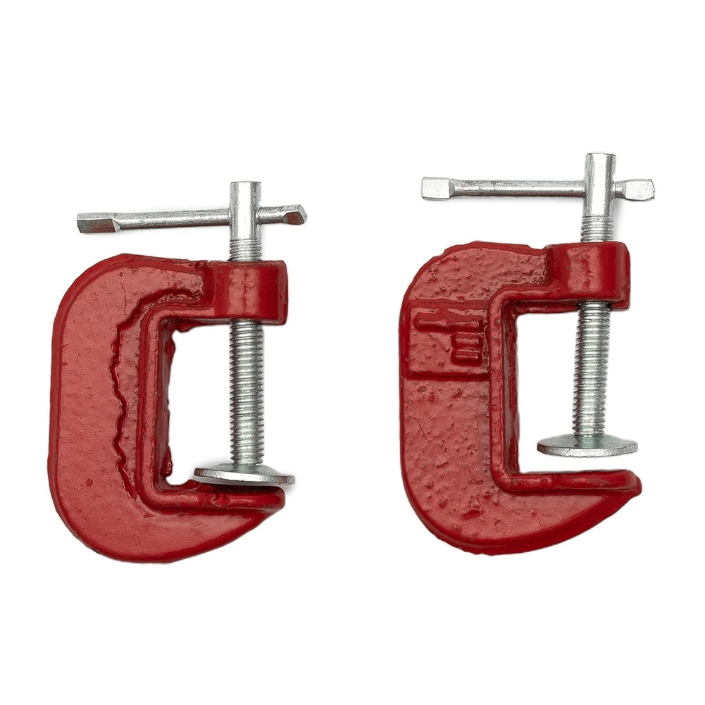 2 Pieces 1 Inch Mini Heavy Duty G Clamp Woodworking Clamp Device Adjustable DIY Carpentry Metal Clamping Gadgets Hand Tools