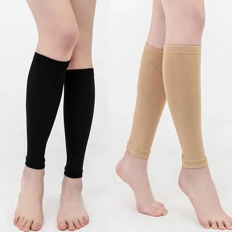 1Pair Footless Compression Calf Sleeves Sports Leg Support Wrap For Running Cycling Relief Varicose Veins Lymphedema Leg Fatigue