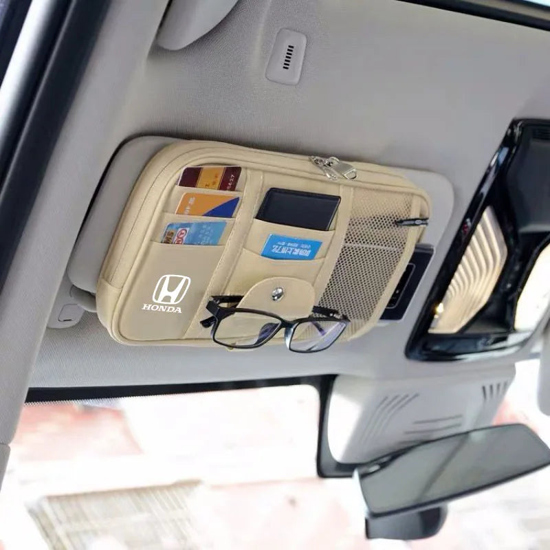 Car sunshade storage clip card glasses storage card bag easy to take For Honda Civic Accord Fit Jazz Pilot Odyssey City HR-V