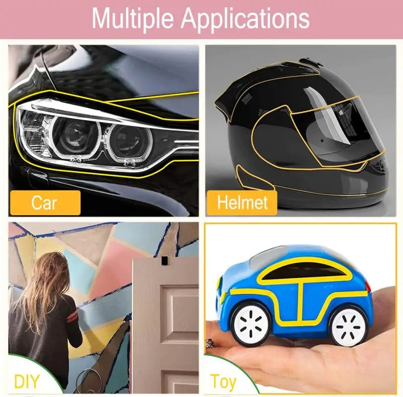 1pcs 2-50mm Yellow Masking Tape Adhesive Tape Textured Paper Car Paint Decoration Seamless Hand Tear Without Mark For Painting