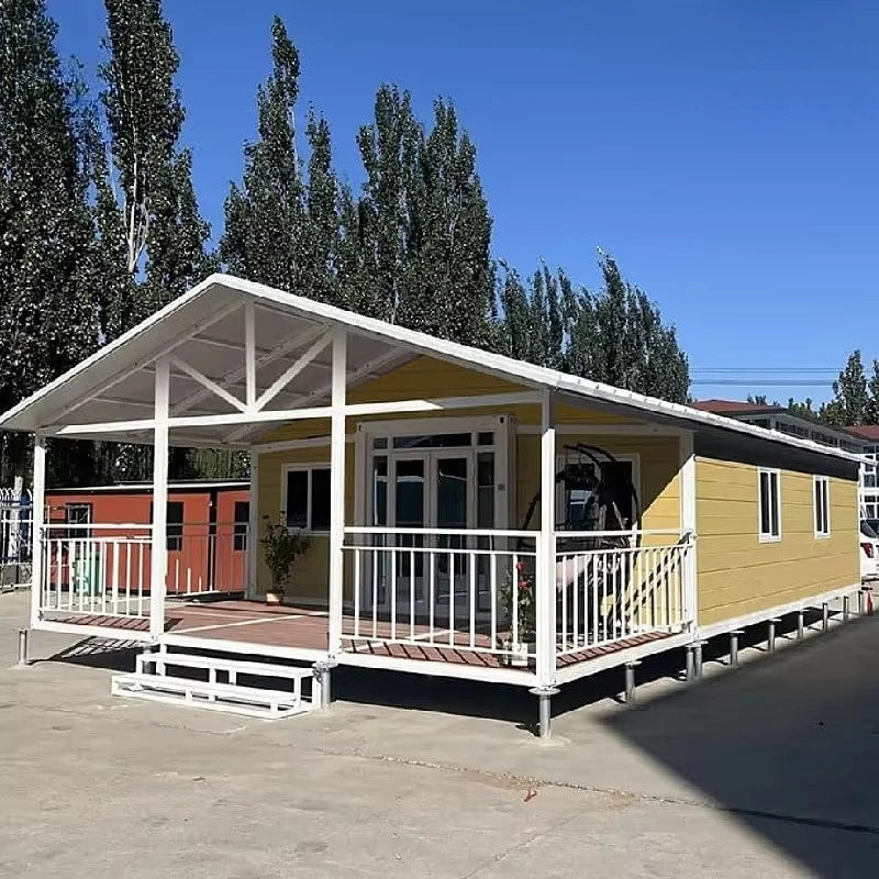 Customized Prefab Wooden House 20FT 40FT Prefabricated Container House Durable Steel Frame Construction With Thermal Insulation
