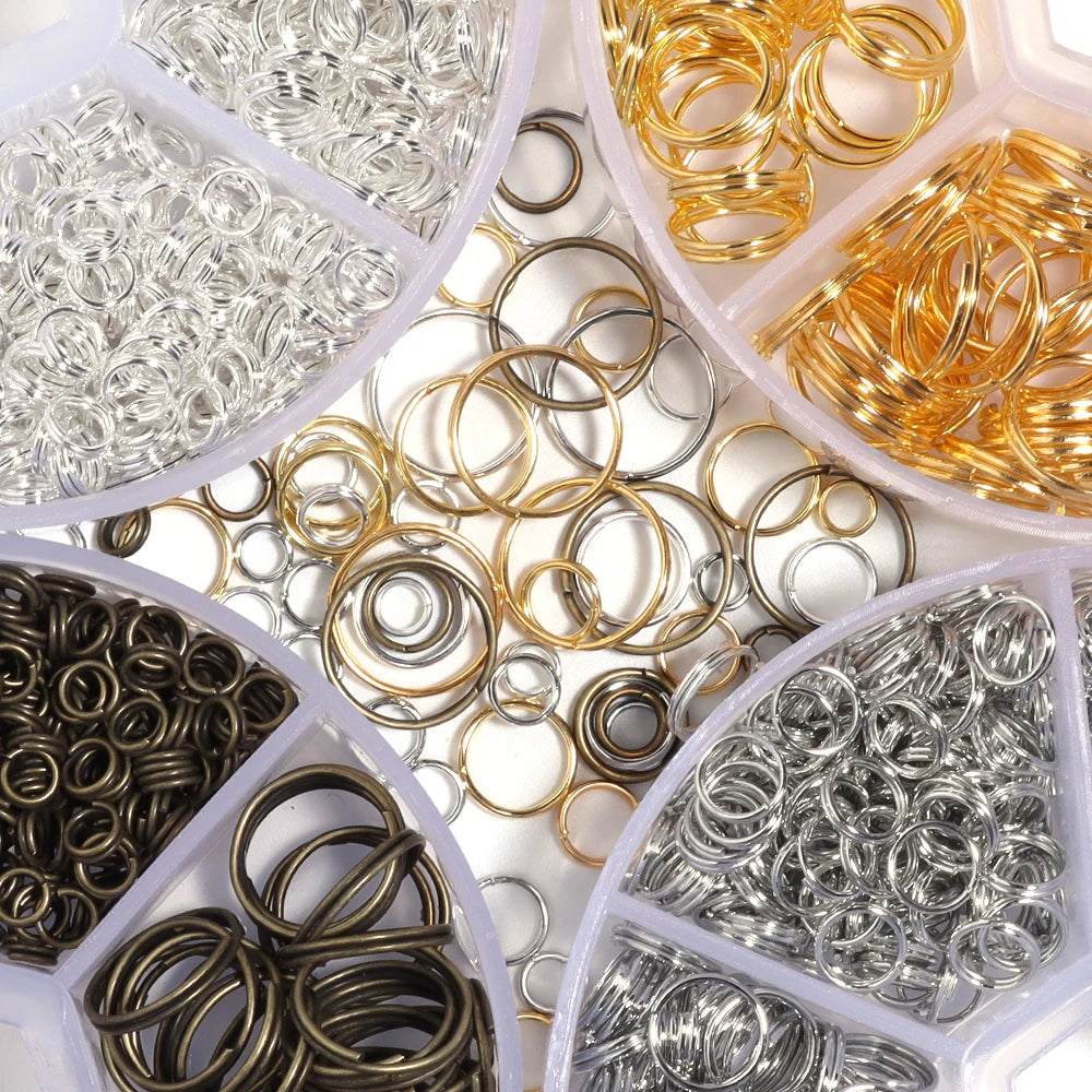 1Box Metal Jump Rings Gold Silver Color Double Loops Split Rings Connectors For Jewelry Making DIY Necklace Bracelet Accessories
