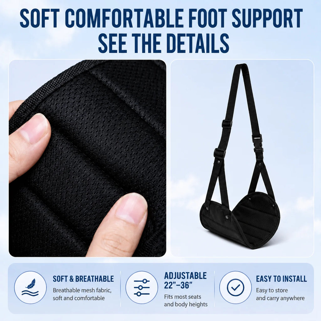 Travel Portable Rest Hanging Footstool Multifunctional Portable Hammock Footrest for Home Office Outdoor Airpalne Train Travel