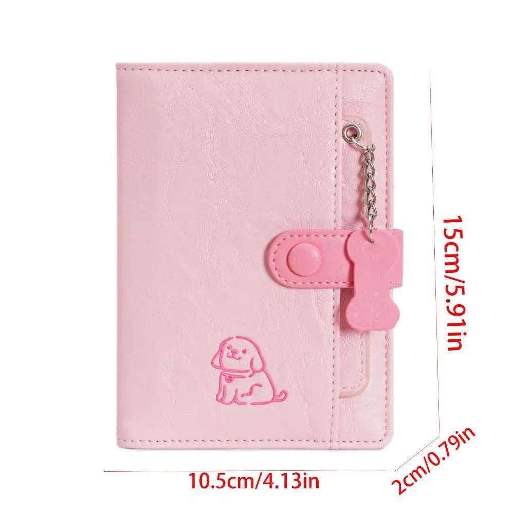 Creative Card Holder PU Passport Bag Cute Puppy Purse Passport Clip Card Case Ticket Holder Card Storage Bag Travel Accessories