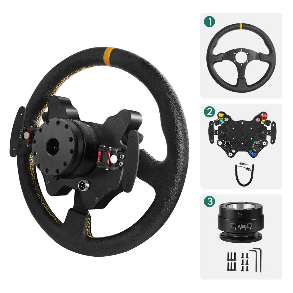 Simracing Steering Wheel Control PC Racing Wheel Led Button Joystick Gaming Paddle Shifter for Logitech G29 Thrustmaster TH8A