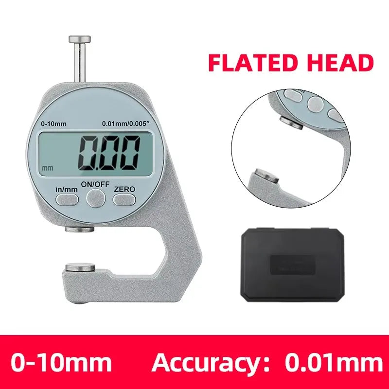 Digital Display Thickness Gauge Zinc Alloy Electronic LCD Micrometer Metric Imperial Wall Thickness Measurement Tools 0-10/20mm