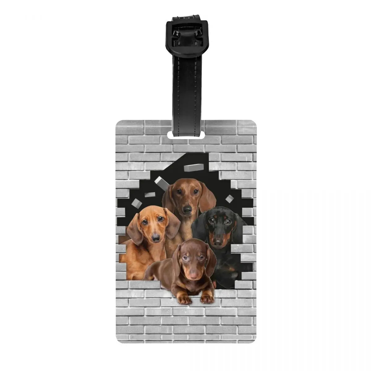 Custom Dachshunds Dog Luggage Tag Privacy Protection Badger Sausage Wiener Baggage Tags Travel Bag Labels Suitcase
