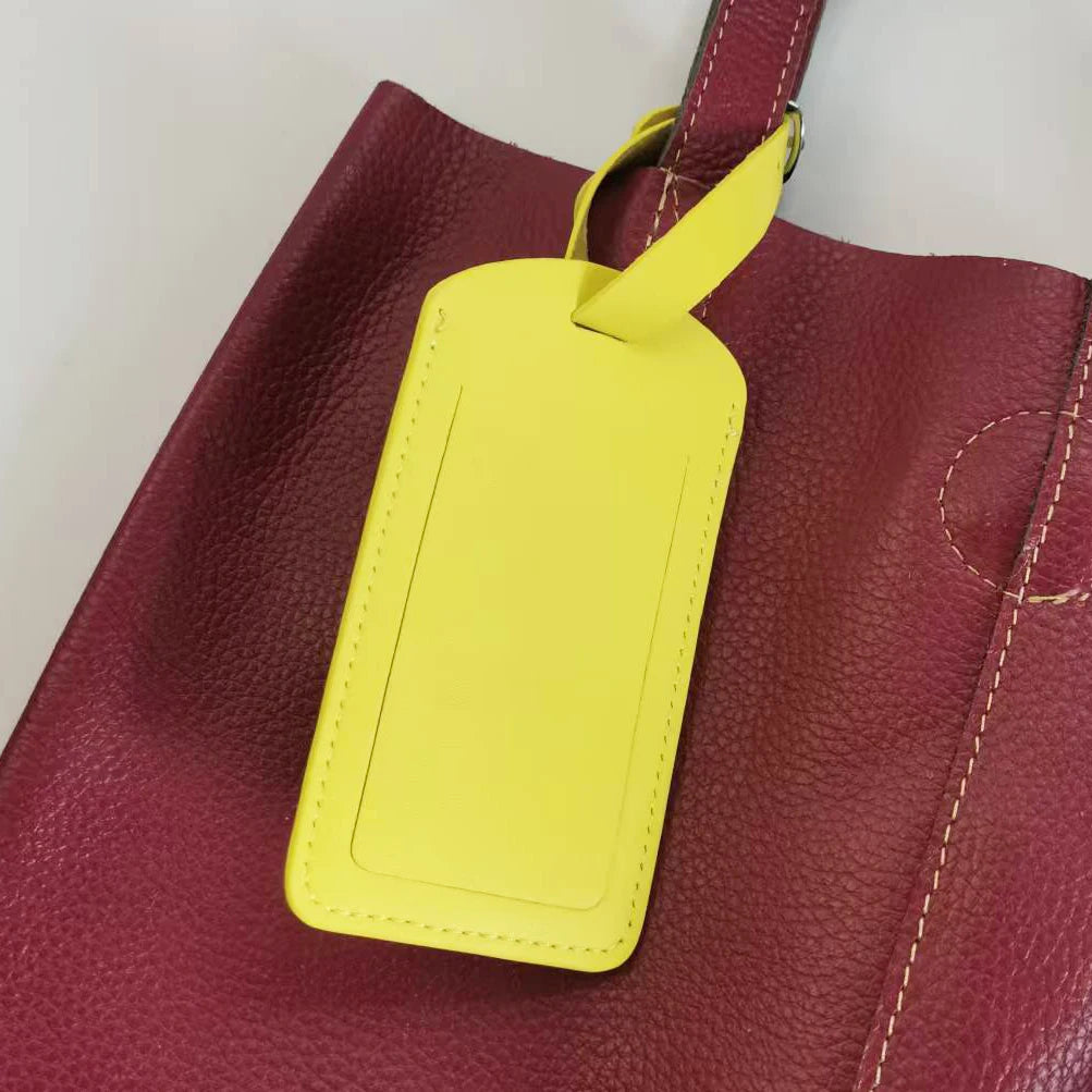 Cowhide Travel Custom Initials Luggage Tag Genuine Leather Personalized Suitcase Label Business Luxury Bag Pendant Retro Charm