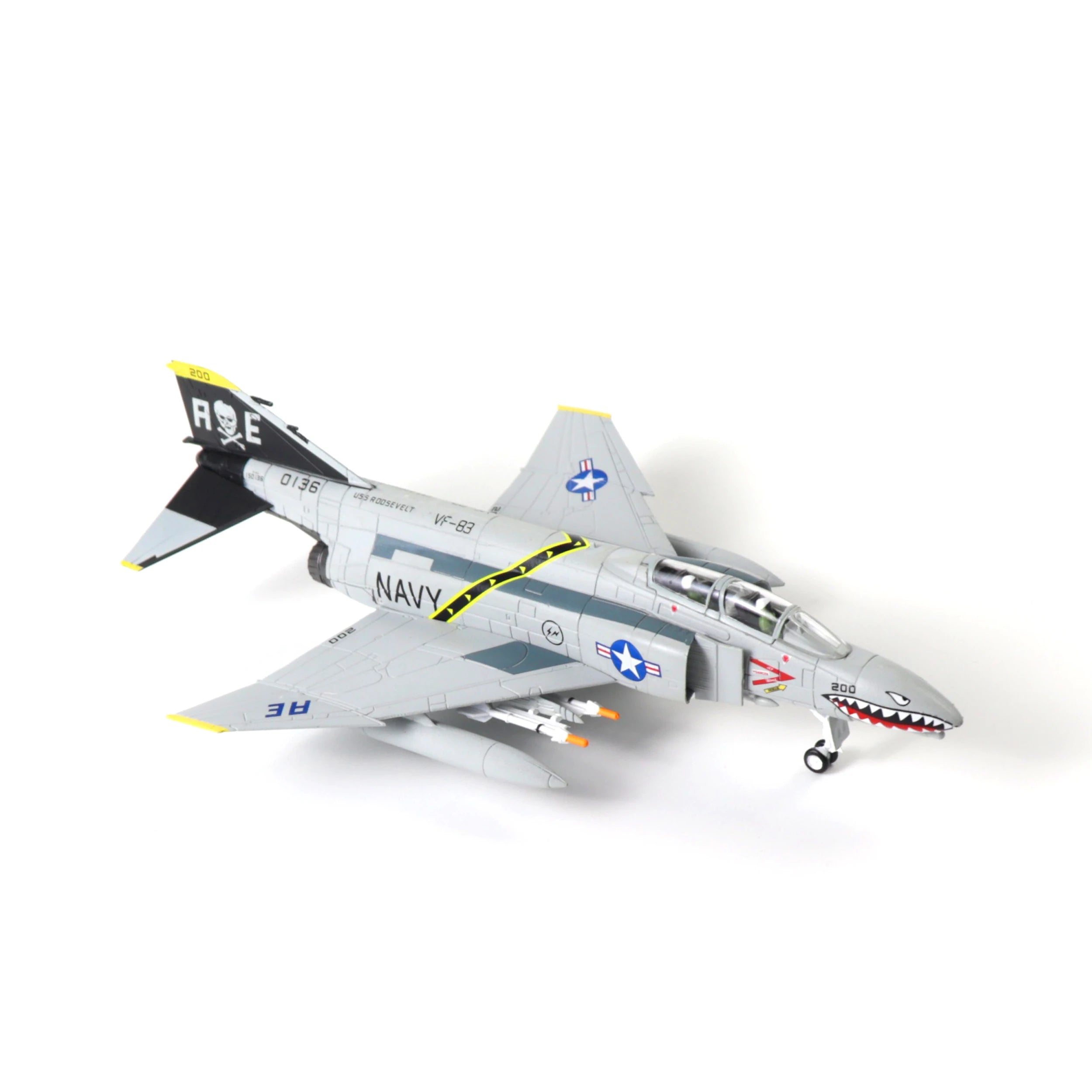 NUOTIE F-4C Phantom 1:100 Scale Model Aircraft Kit Metal Diecast Airplane Model Kit Military Decorations&Gifts (Navy Livery)
