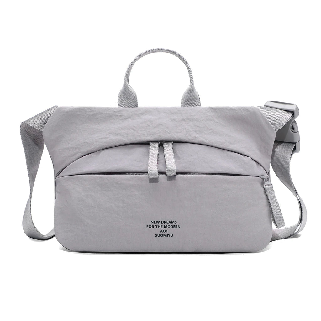 Fashionable women's nylon crossbody bag, niche chic backpack, casual large capacity chest bag, shoulder bag