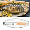 Fish Grill Basket Folding Portable Stainless Steel Barbecue Bbq Grill Basket Barbecue Net Clip With Folding Handle Camping Tool