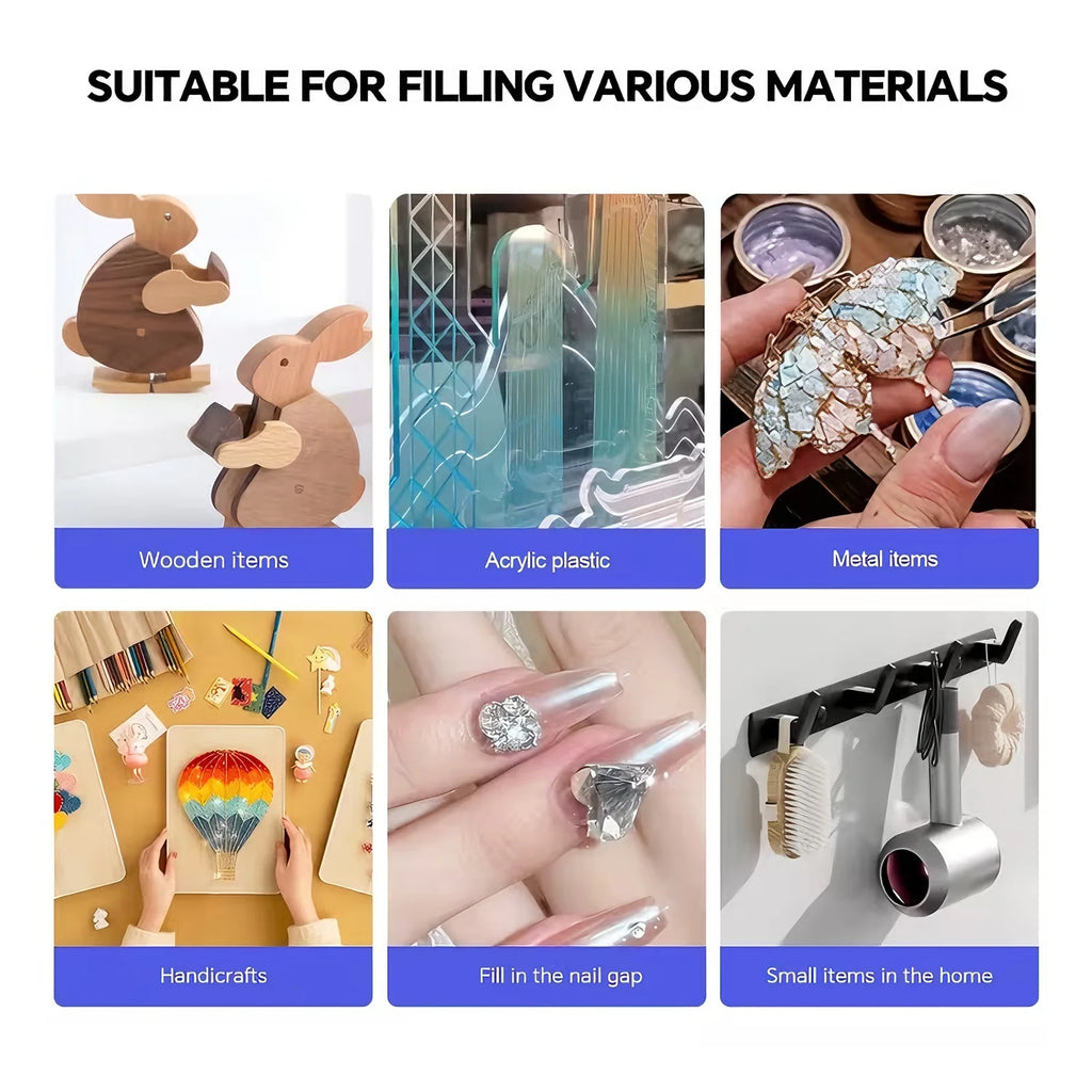 8-Pack Professional Welding High-Strength Oil-Based Glue - Universal Strong Quick-Drying Adhesive, Suitable for Resin, Ceramics, Metal, Glass, Liquid Glue Tool, with Precision Dispenser