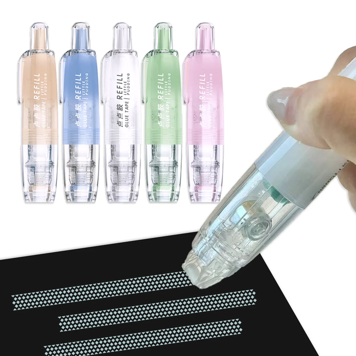 3PCS DIY Scrapbooking Glue Tape Pen Shape Press Type Double Sided Adhesive Dot Glue School Office