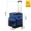 Cooler with Wheels and Handle Removable Wheels Insulated Portable Rolling Cooler Bag for Camping Hiking BBQ Summer Beach Travel