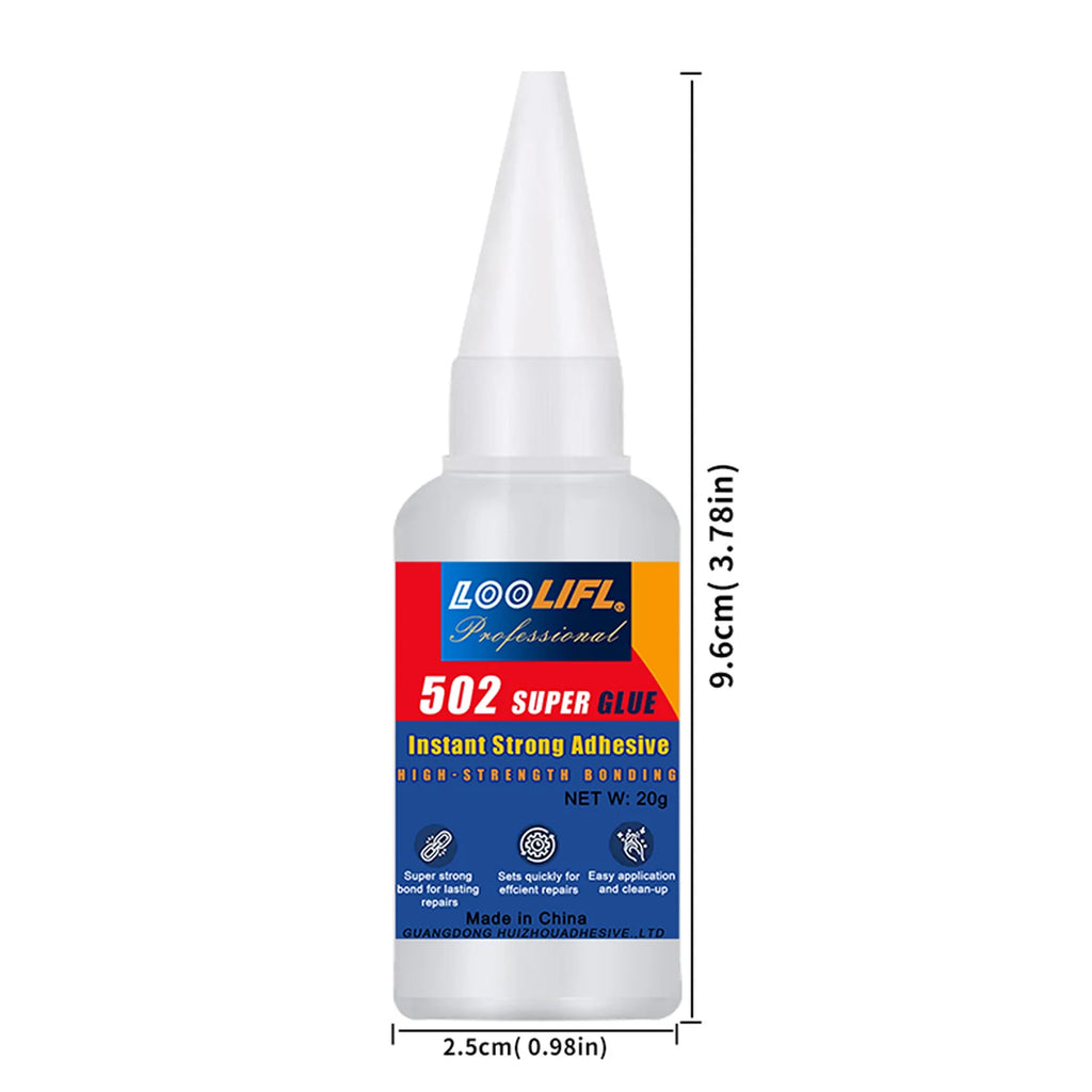 Loolifl Super Glue 1-25 Pieces 502 Strong Instant-Dry Cyanoacrylate Glue for Leather, Rubber, Wood, Metal, Strong Adhesive Liquid Tool Glue, Stable
