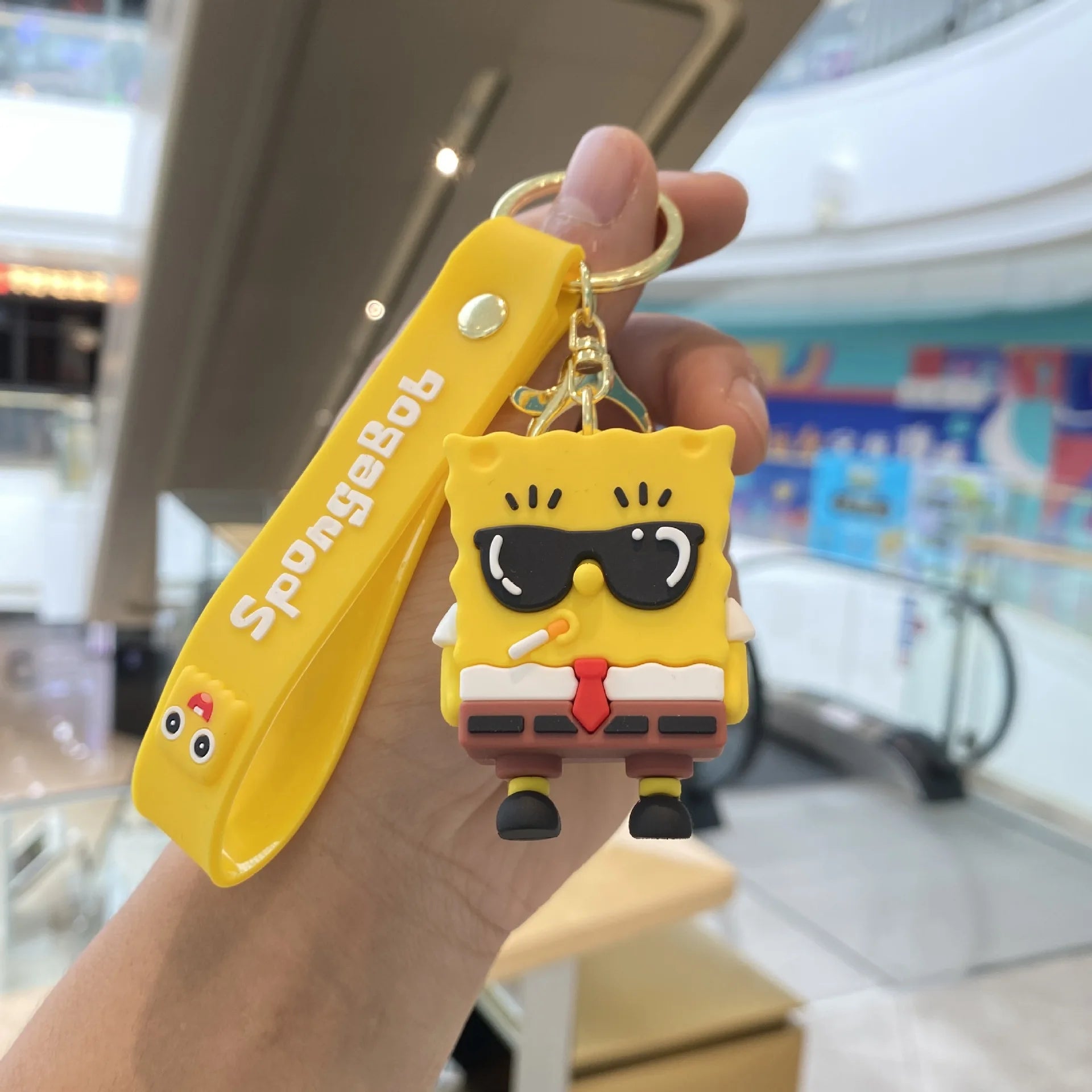 Kawaii Anime Spongebob Squarepants Patrick Star PVC Keychain Backpack Decoration Birthday Gift For Children