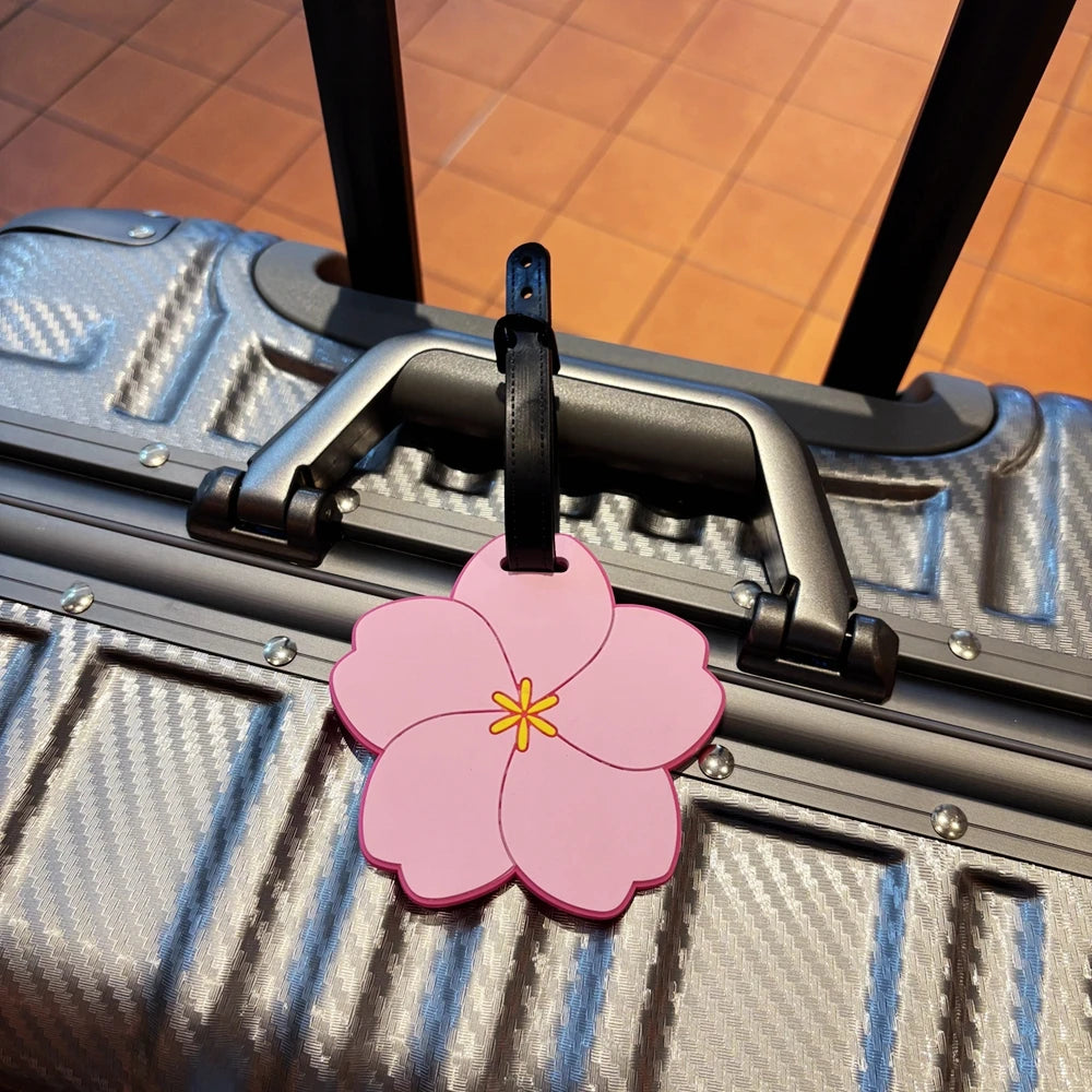 1Pc Flower Luggage Tag Pendant Baggage Anti-Loss Name Tag Bag Accessory with Customizable Information for Luggage Accessories