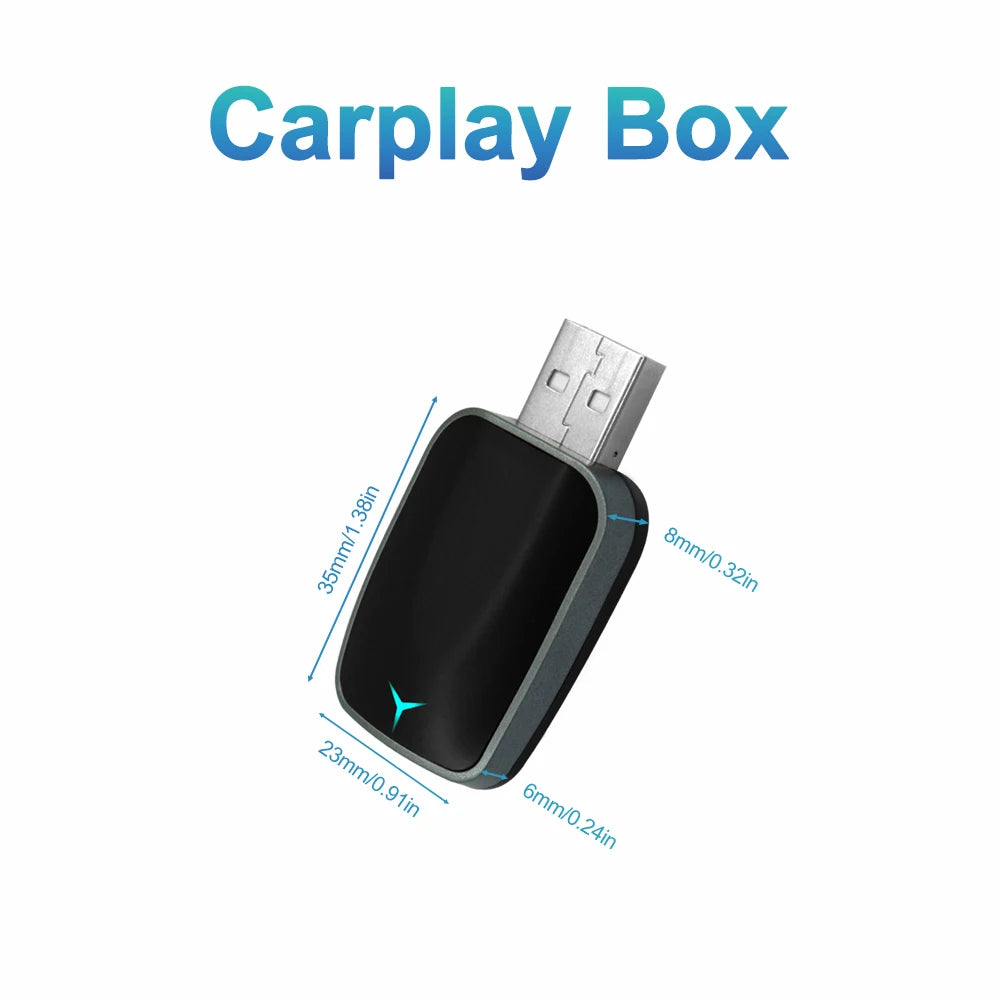 2025 New 2-in-1 Wireless CarPlay AI Box Android Auto Plug and Play Applicable to Convert the Original Car with CarPlay Cable to