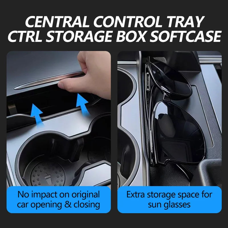 For Tesla Model 3 / Y Highland & Model Y Juniper 2016-2026+ Center Armrest Storage Organizer Tray Center Console storage Box