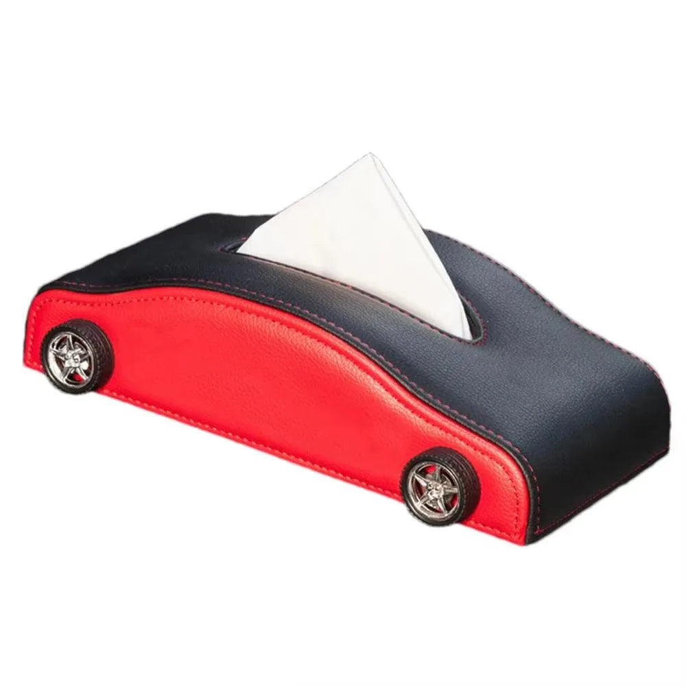 Creative Car Shape Tissue Box Decorative Simulated Tire Auto Napkin Holder Portable Space Saving Tissue Dispenser Interior