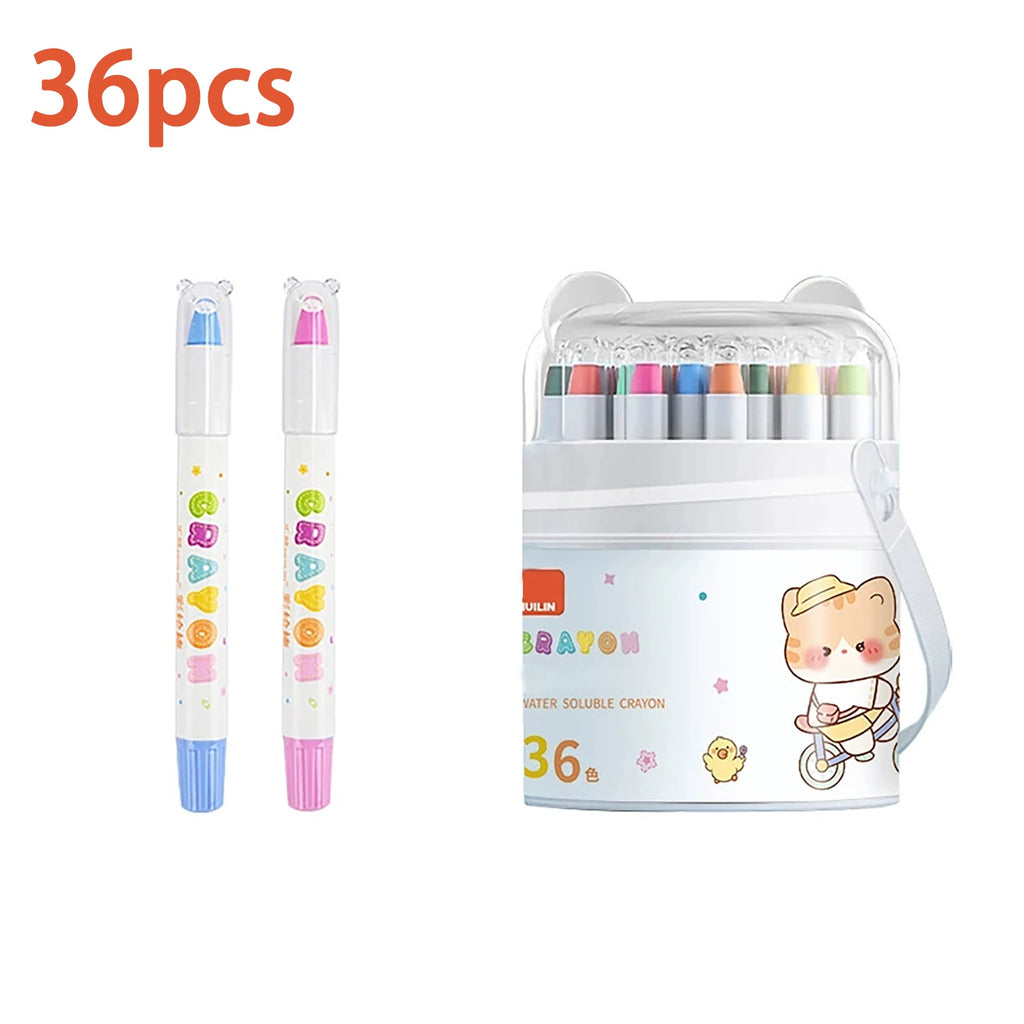 12 - 48 Color Silky Twistable Crayons,Washable Art Supplies,Multicultural Pastel Gel Crayons,Easy Grip Coloring Gift for artist