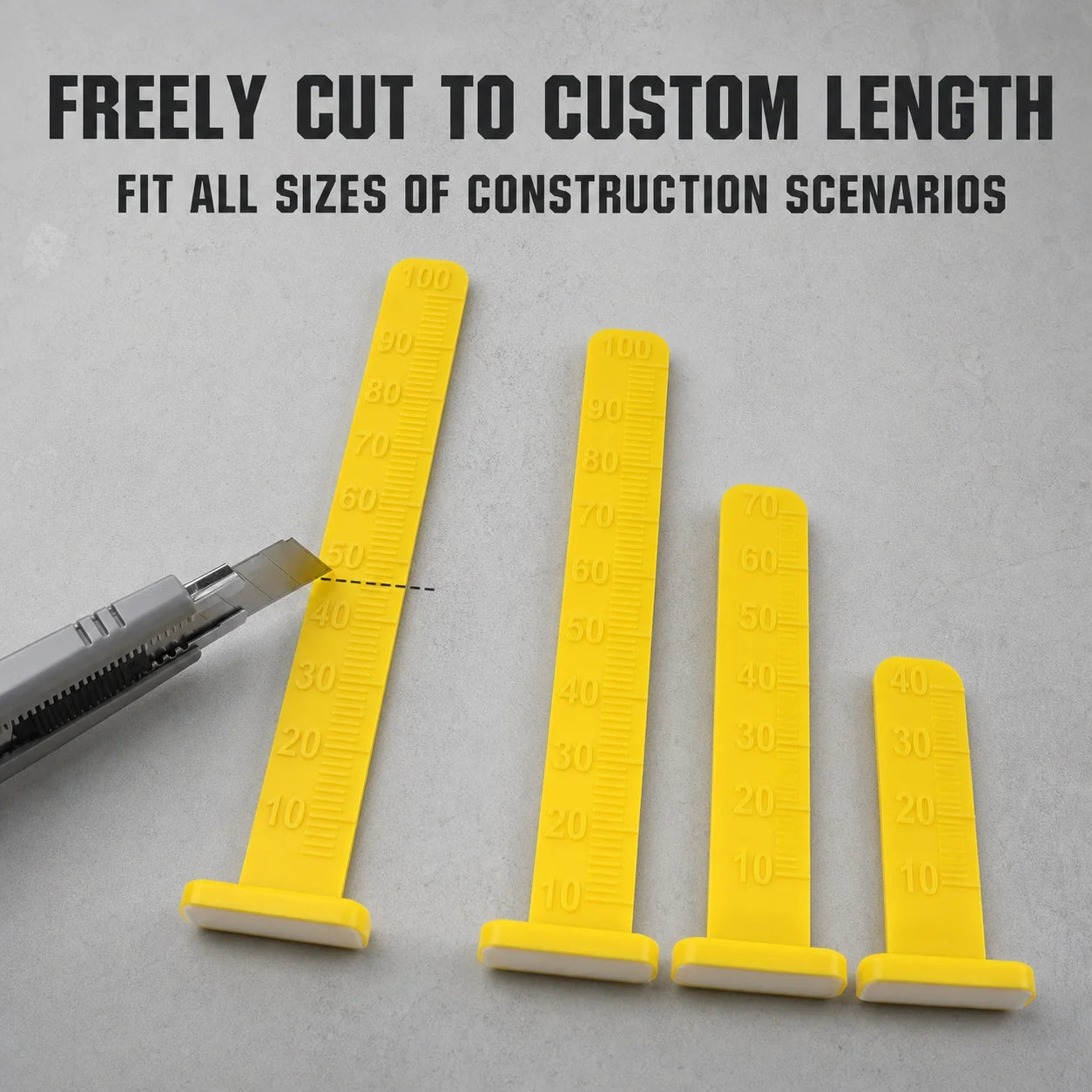 100Pcs Self Leveling Pins 4-Inch Level Stick Pegs for Tile Stone Ceramic & Floor Concrete - Installation Tools