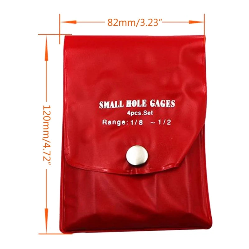 4 Pcs/set Telescopic Small Hole Bore Gauge Set Ball Type Metal Gage 1/8"-1/2" Retractable Hole Gauge Kit 3-13mm Durable Q84D