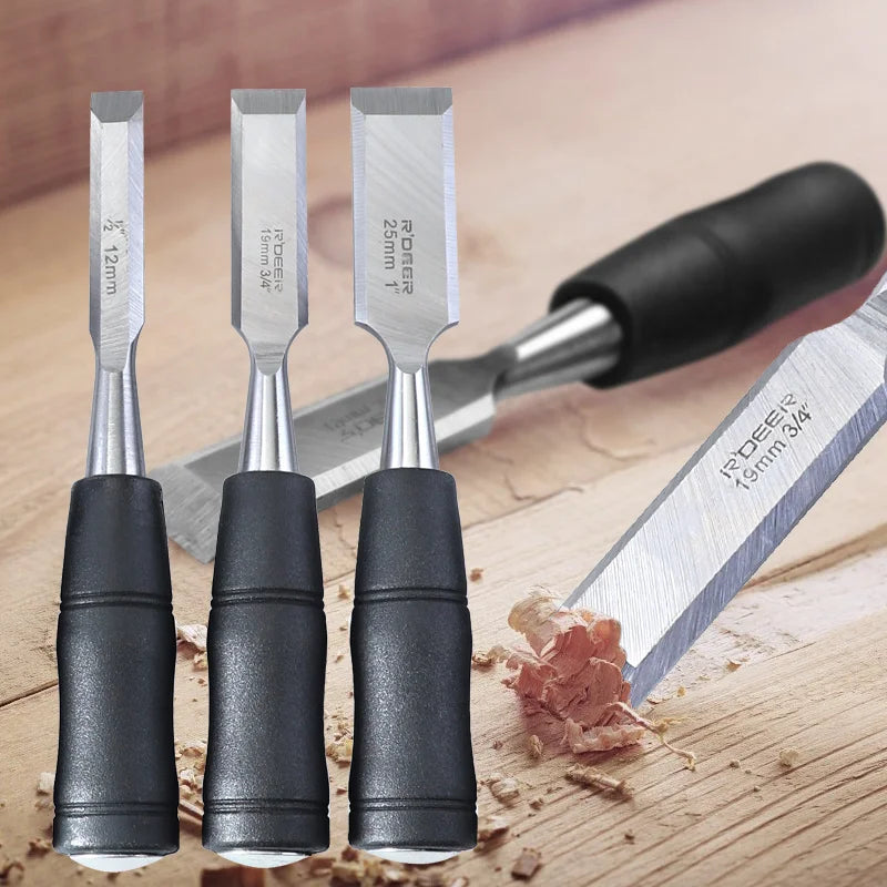 1PC Wood Chisel 7.5 Inch Carbon Steel Mn65# Chisel with Hammer End and Anti-Slip Handle Carpentry Tools for Woodworking
