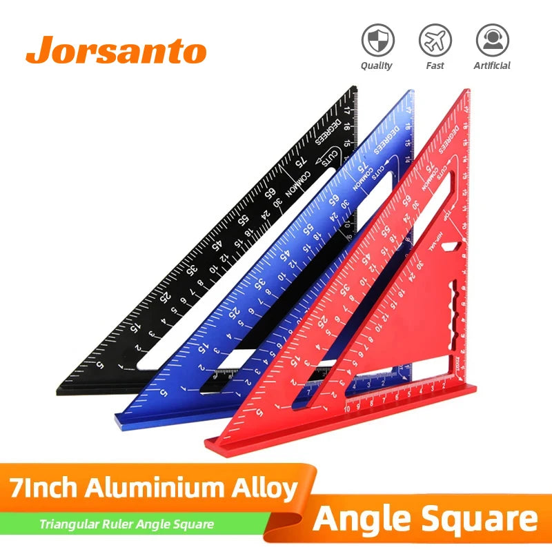 Triangle Ruler 7Inch carpenter Square Ruler Aluminium Alloy Angle Measurement Woodworking Set Squares Gauges Triangular Rule