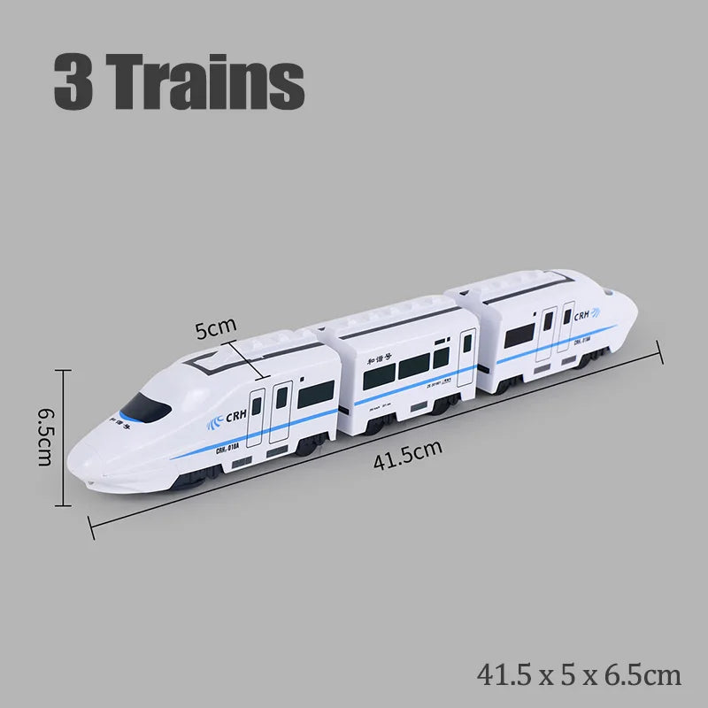 Harmony Railcar Simulation High-speed Railway Train Toys 3D Electric Bullet Train with Light Model Building Toy GIft Car for Kid