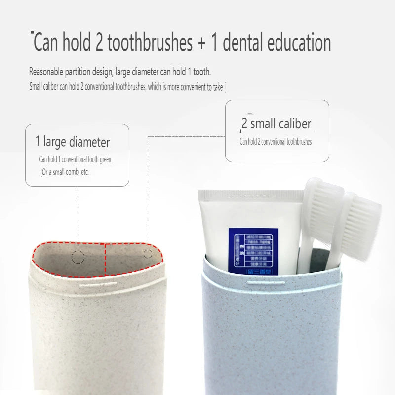 Outdoor Toiletry Tooth Box Wheat Straw Toothbrush Box Business Trips Toothbrushes Toothpastes Box Dental Storage Portable Travel