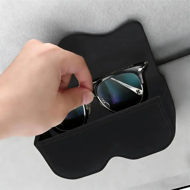 Universal Suede Eyeglasses Holder Compatible with Most Car Sun Visors