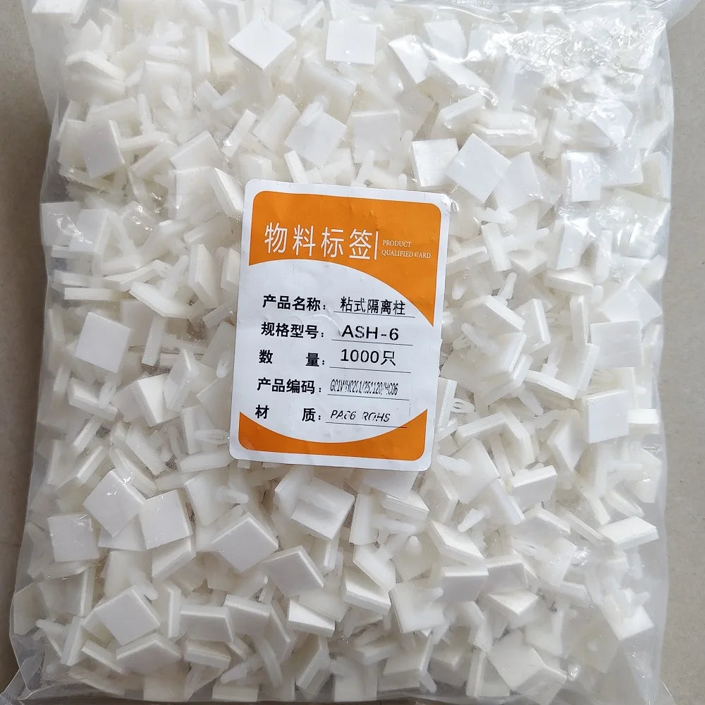 1000Pcs HC-5/6/8/9/11/13/16 3mm Nylon Plastic Stick On PCB Spacer Standoff Locking Snap-In Posts Fixed Clips Adhesive