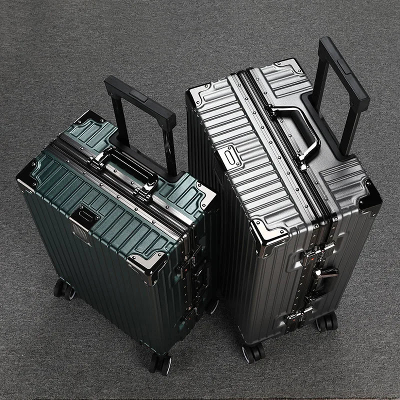2-Pieces set travel luggage suitcase  20+26 inches aluminum frame with tsa lock, carry on size  featuring silent all-terrain wheels, a cup holder