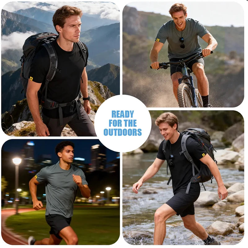 Men's Quick Dry Embroidered Plus Size Shirts Summer Male Breathable Clothes Elastic Plain Camping Climbing Hiking T-shirts