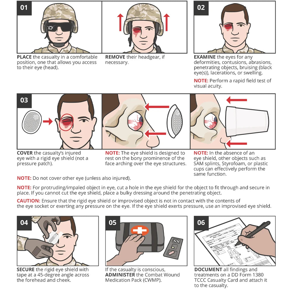 RHINO Rescue Eyes Shield Aluminum Alloy, Placed Over An Injured Or Postoperative Eye Safety Eyes Army First-Aid Kits