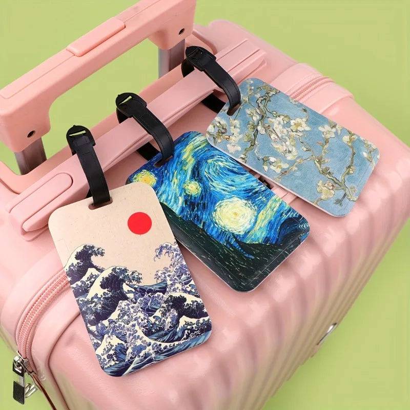 Creative Luggage Tag Inspired by Van Gogh's Art, the Perfect Travel Accessory Includes Portable ID Tag for Suitcase  Anti-Lost
