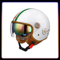 Men's Open Face Motorcycle Helmets Daul Lens Women Vintage Retro 3/4 Open Half Helmet Moto Equipment Double Visor Jet Helm DOT