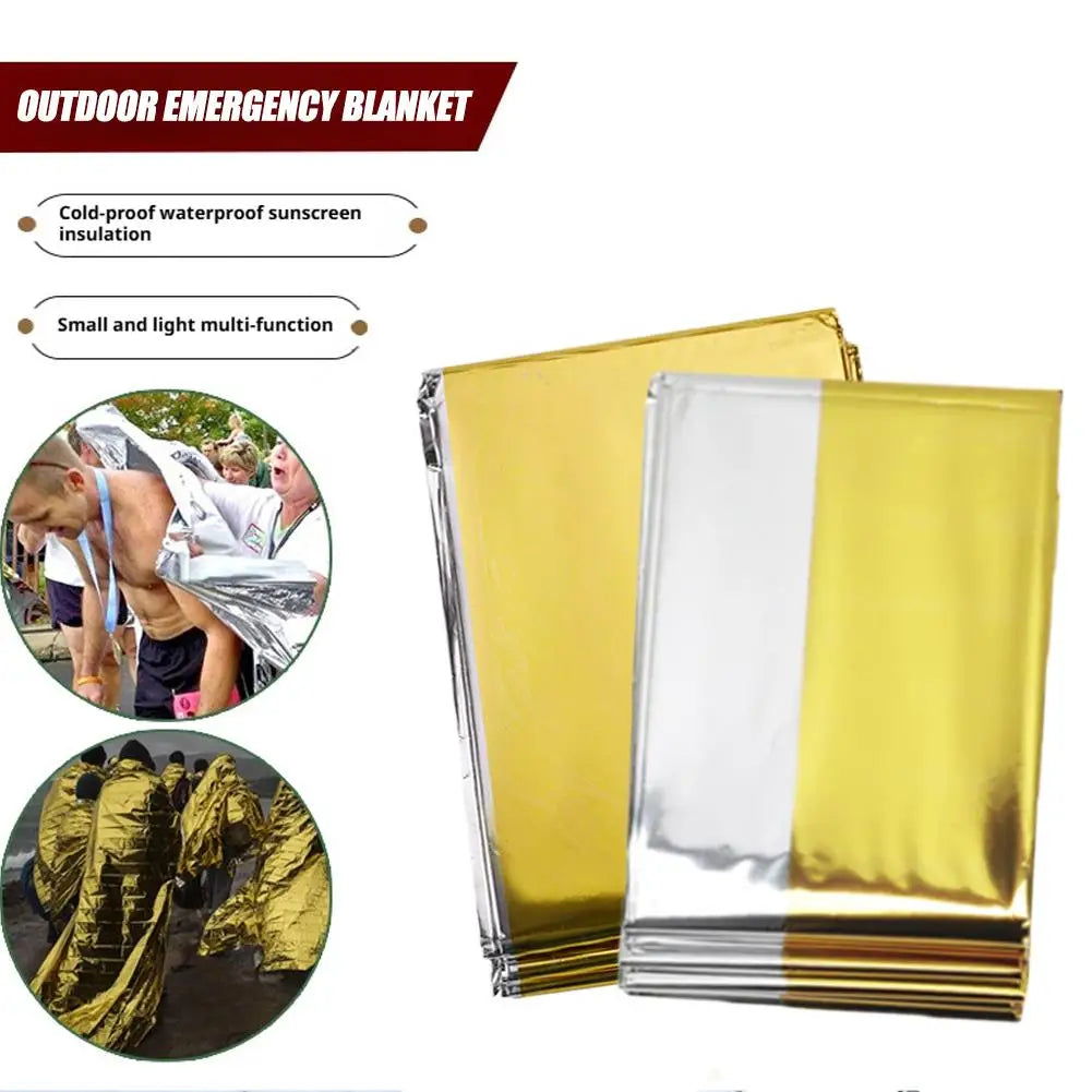 Hypothermia Rescue First Aid Camp Keep Foil Mylar Lifesave Warm Heat Bushcraft Outdoor Thermal Dry Emergent Blanket Survival Kit