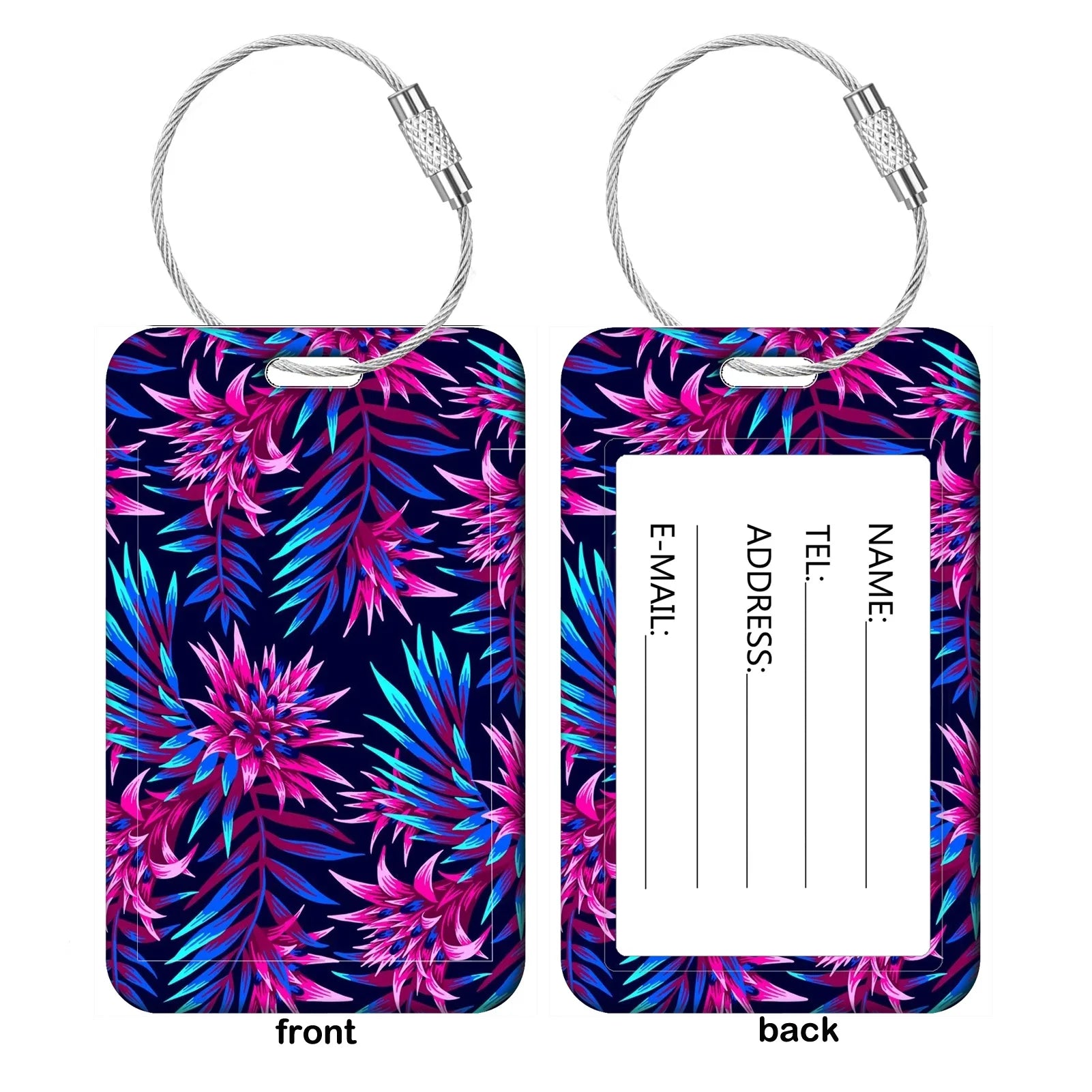 Interesting Plant Pattern Baggage Tag Women Suitcase Backpack Anti-Lost Listing ID Card Holder Fashion Luggage Accessories Gifts