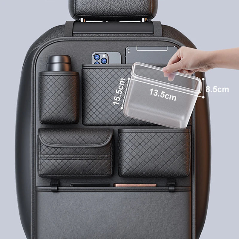 1/2pcs Car Seat Back Organizer High-Capacity Multi-Pocket Backseat Storage Bag Wear-Resistant Anti Kick Mat