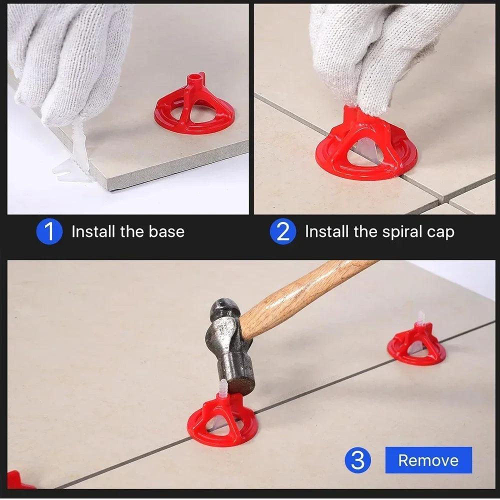 Spiral Tile Leveling System Clips Spacers Straps Wadge for Tile Laying Wall Floor Ceramic Fixing Construction Tools Building