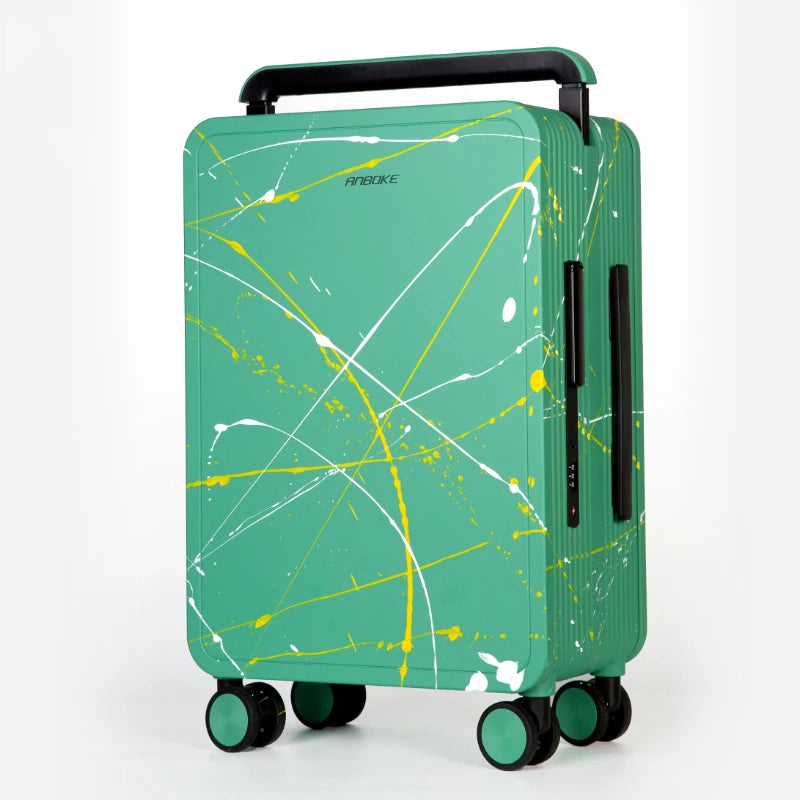 Artistic Graffiti Wide Handle Suitcase Trip Cabin with Silent Universal Wheels Medium Luggage 20/24/26 inch Trolley Case valise