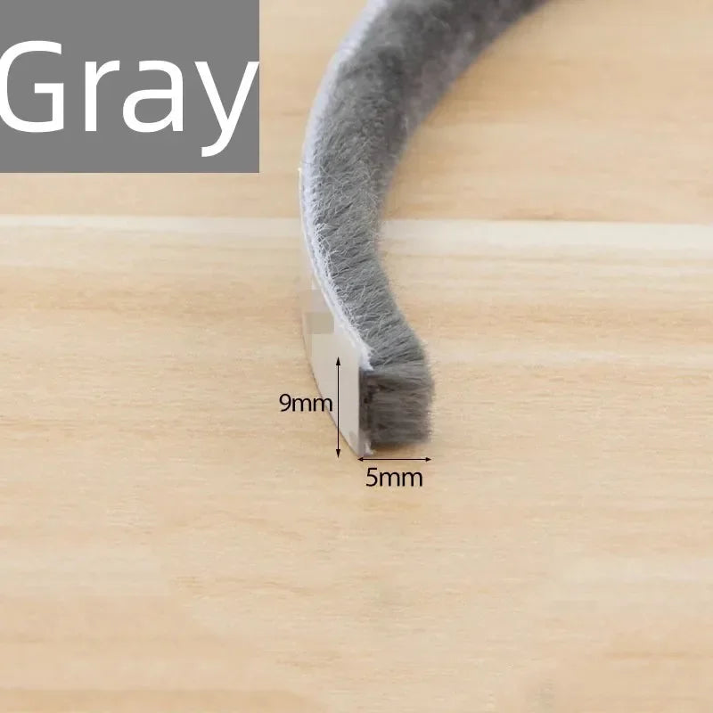 10M Brush Strip Self Adhesive Door Window Sealing Strip Home Door Window Sound Insulation Seal Film Door Swal Weather Strip