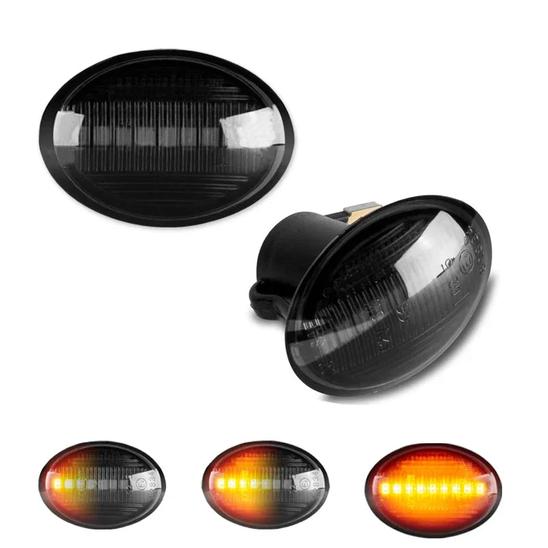 iJDM for Fiat 500 500e 500c Abarth Ford KA Lancia Lybra Ypsilon Fender Side Marker Light Amber Dynamic Turn Signal Light 07-19