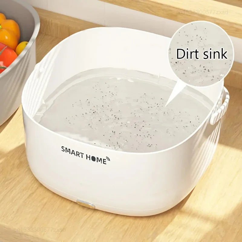 Ultrasonic Vegetable Washing Machine Food Remove Pesticide Residues Washer Fruit Dirt Cleaning Purifier Basket Kitchen Supplies